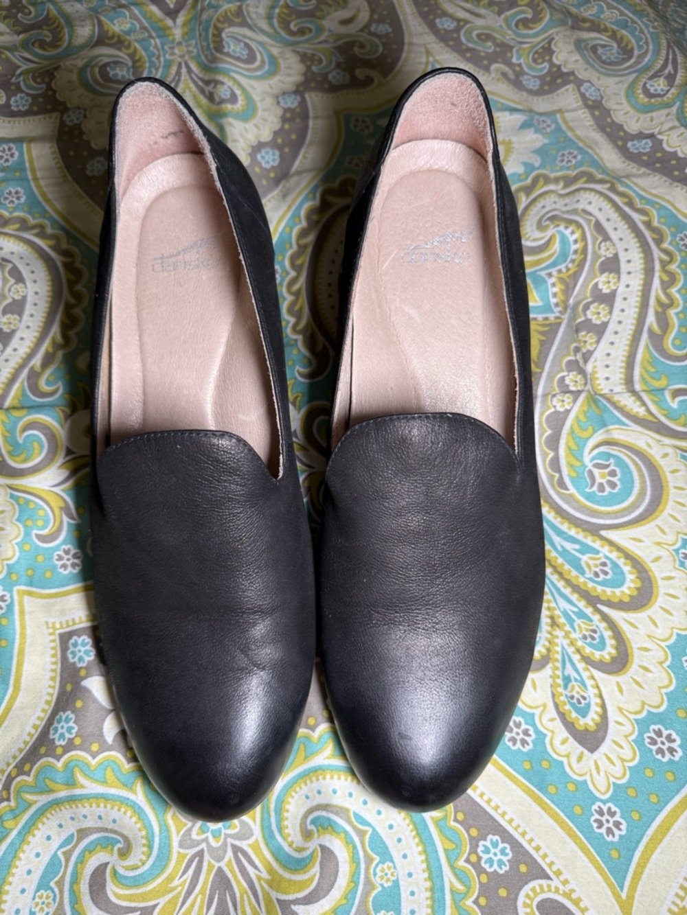 Dansko - Preston; Black Women's Leather Slip-On Flats